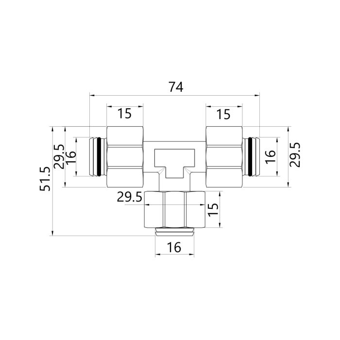 Трійник обтискний Thermo Alliance Standart 20 SD158W202020