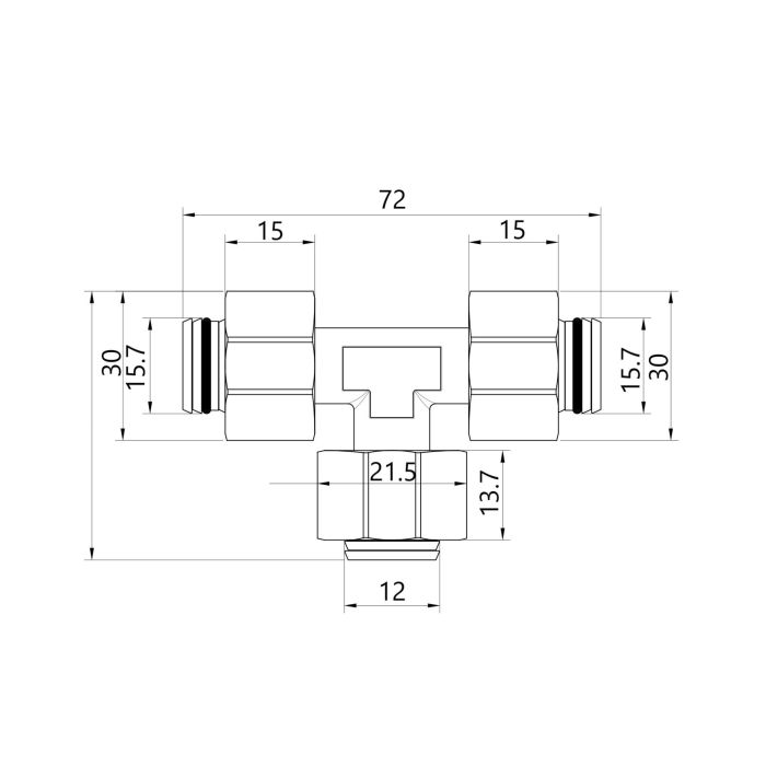 Трійник обтискний Thermo Alliance Standart 20х16х20 SD158W201620