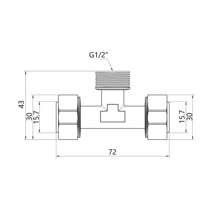 Трійник обтискний Thermo Alliance Standart 20х1/2"х20 ЗР SD160W201520