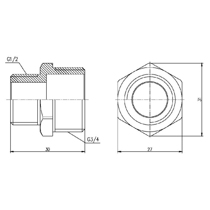 Ніпель редукційний Thermo Alliance Forte 1/2"х3/4" SF3592015