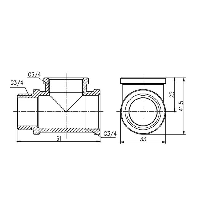 Трійник Thermo Alliance Forte 3/4" ВВЗ SF36320