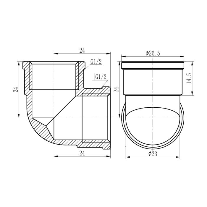 Кут Thermo Alliance Forte 1/2" ВВ хром SF368H15
