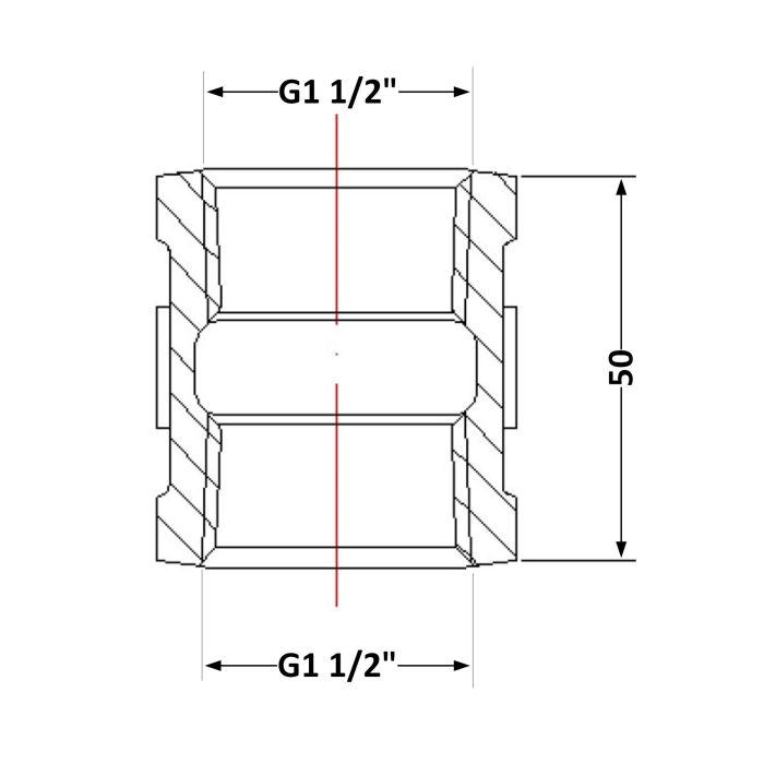 Муфта чавунна 1" 1/2 ВР