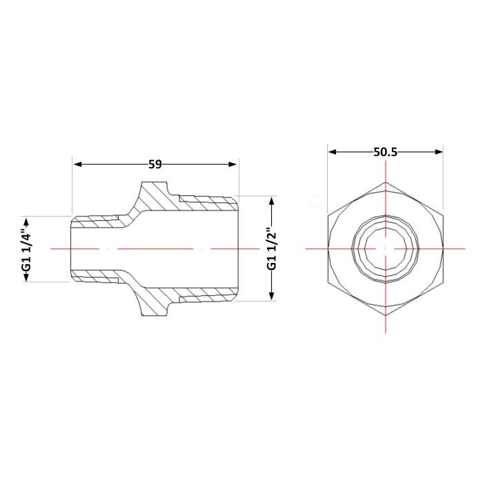 Ніпель чавунний 1" 1/2х1" 1/4 ЗР