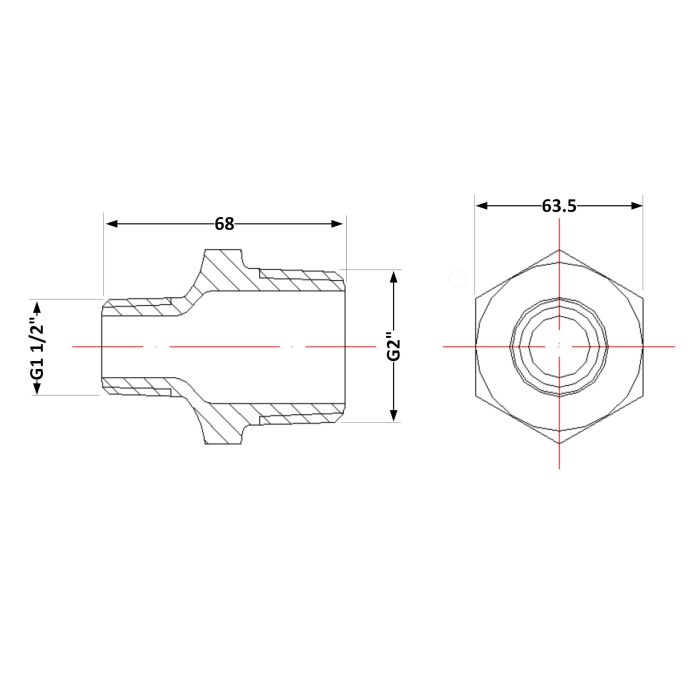 Ніпель чавунний 2"х1" 1/2 ЗР