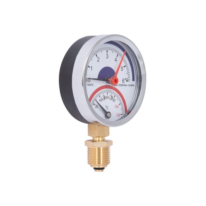 Термоманометр Thermo Alliance Standart 80 мм 1/2", нижнє підмикання SD1726B