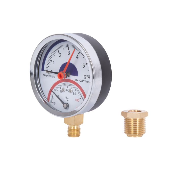 Термоманометр Thermo Alliance Standart 80 мм 1/2", нижнє підмикання SD1726B