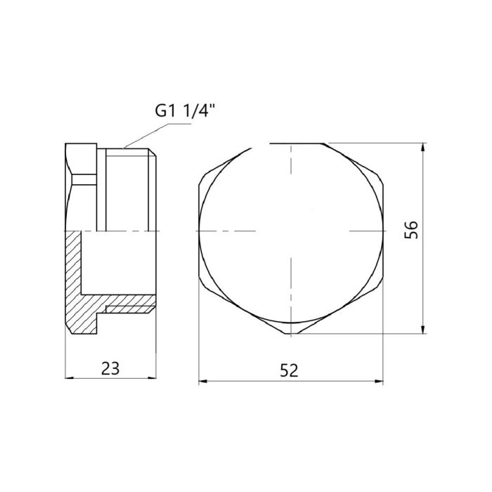 Заглушка чавунна радіаторна 1" 1/4 ЗР права