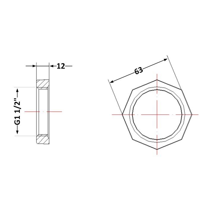 Контргайка чавунна 1" 1/2