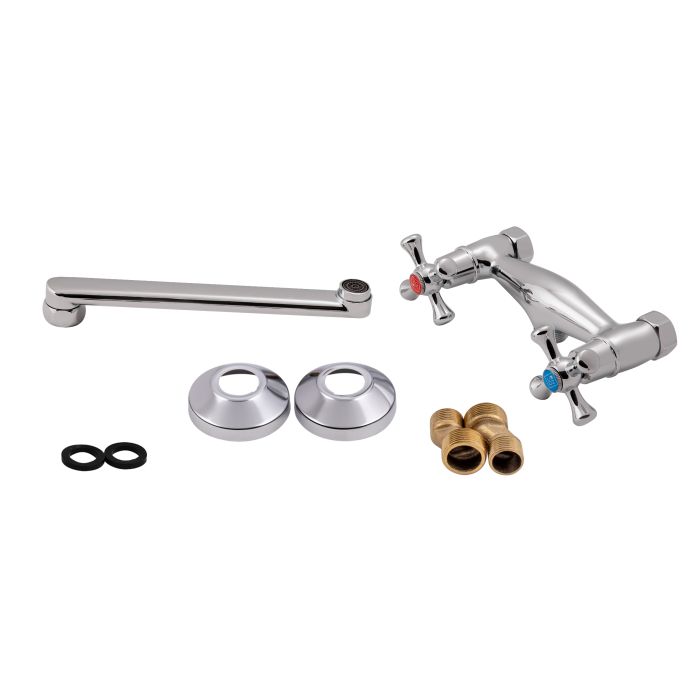 Змішувач для кухні Lidz Lamb 361 настінний з поворотним виливом двохвентильний LDLAM361CRM22309 Chrome