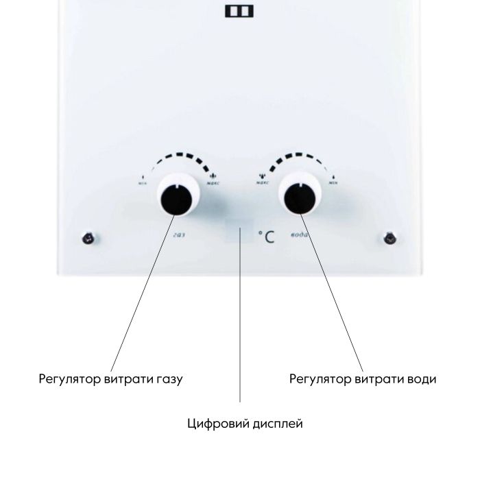 Колонка газова димохідна Thermo Alliance JSD20-10GE 10 л панель скляна White