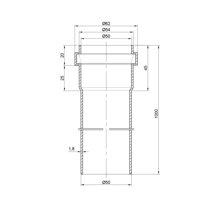Труба PPR каналізаційна TA Sewage 50х2, 1 м