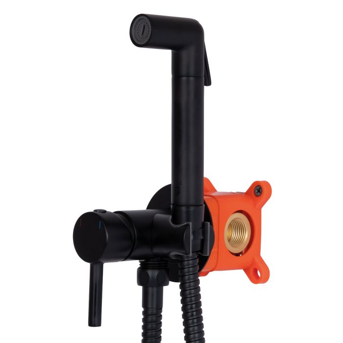 Набор для гігієнічного душу Qtap Inspai-Varius округлий QTINSVARBСRV00440001 Black Matt