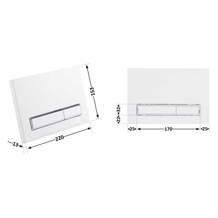 Панель змиву для унітаза Qtap Nest QT0111M08V1384W