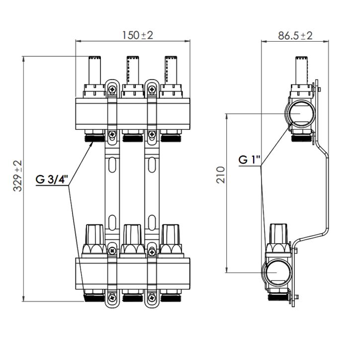 Колектор з витратомірами Thermo Alliance Forte 1" 3 виходи SF001W3
