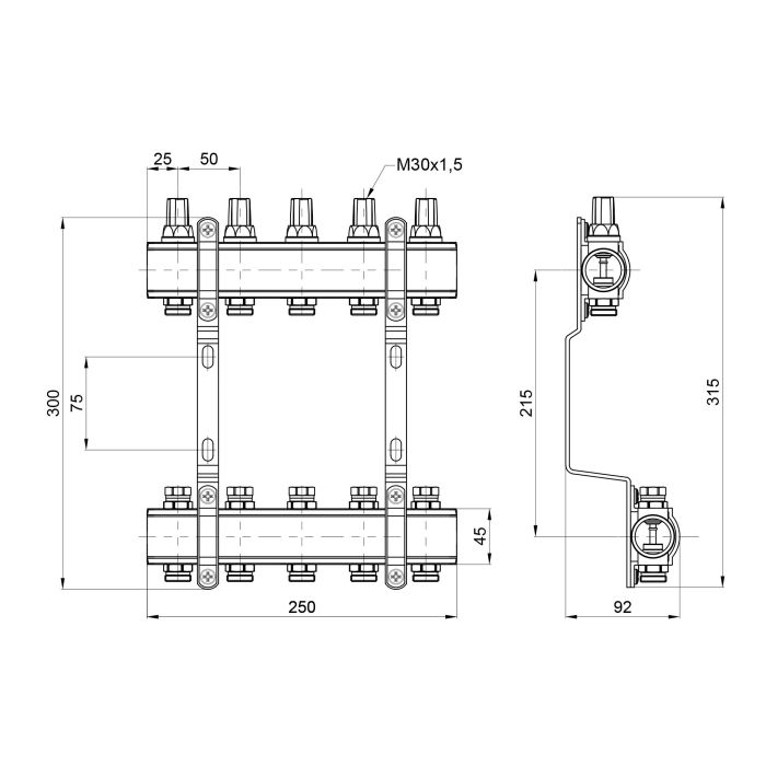 Колектор Thermo Alliance Forte 1" 5 виходів SF002W5