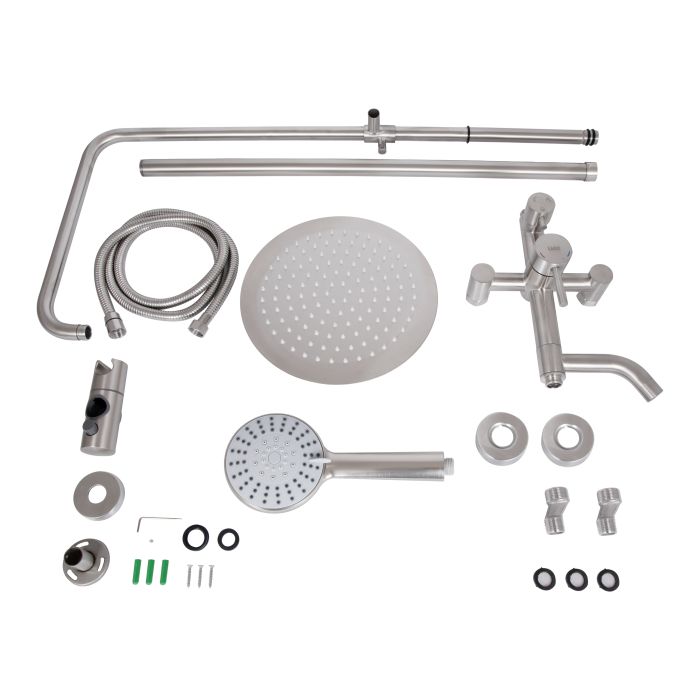 Душова система універсальна Lidz Aria 1030 на три споживача (з виливом) (k35) LDARI1030NKS34932 Nickel
