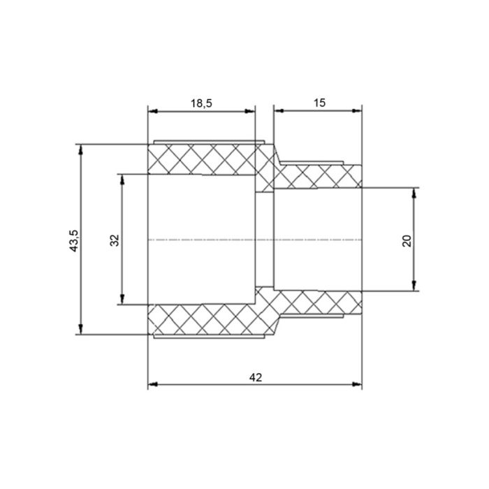 Муфта PPR Blue Ocean "Білий" 32х20 редукційна