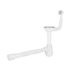 Сифон для кухонної мийки Lidz (WHI) 60 05 M001 01 EURO (вихід 50 мм)