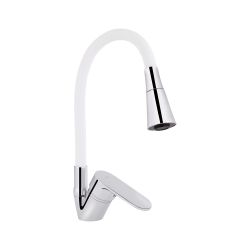 Змішувач для кухні Lidz Tani 008F3 з гнучким виливом (k40) LDTAN008F3WCR37037 Chrome/White
