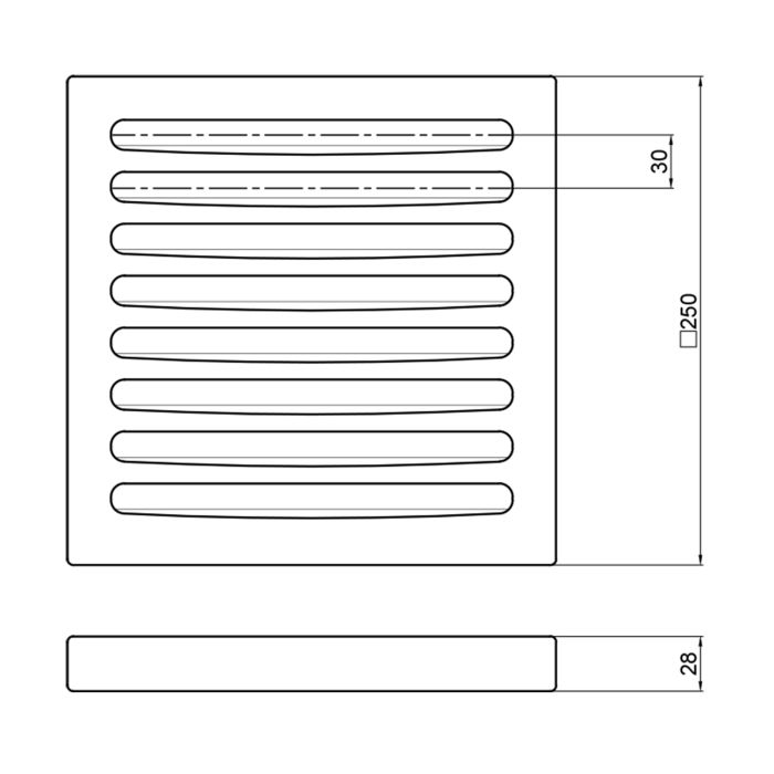 Чавунна колосникова решітка 250х250