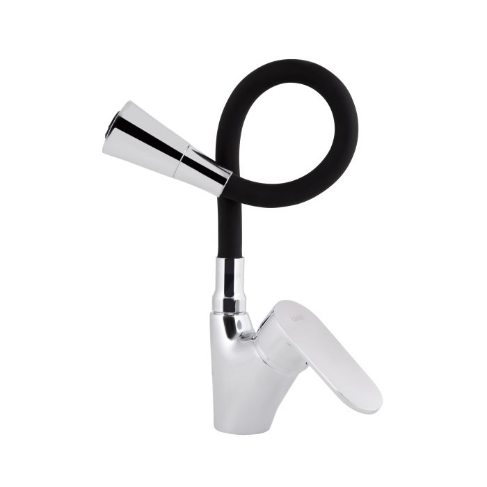 Змішувач для кухні Lidz Tani 007F3 з гнучким виливом (k40) LDTAN007F3BCR37649 Chrome/Black