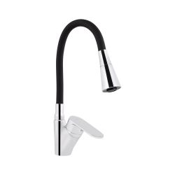 Змішувач для кухні Lidz Tani 007F3 з гнучким виливом (k40) LDTAN007F3BCR37649 Chrome/Black