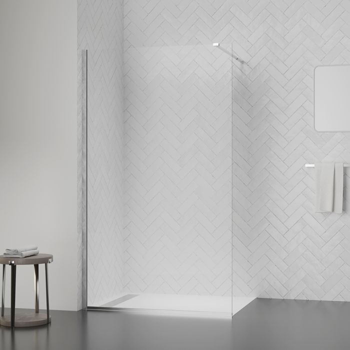 Душова перегородка Qtap Walk-In Standard CRM209.C8 90х200 см, скло Clear 8 мм, покриття CalcLess