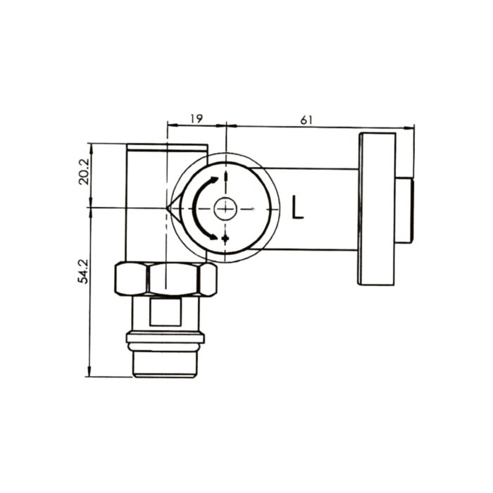 Комплект кранів Thermo Alliance Standart 1/2" хром, для рушникосушарки кутовий SF395W15HE