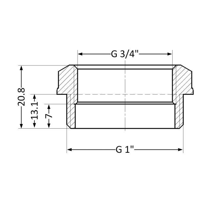 Футорка Thermo Alliance Standart 1"х3/4" ЗВ SD4232520