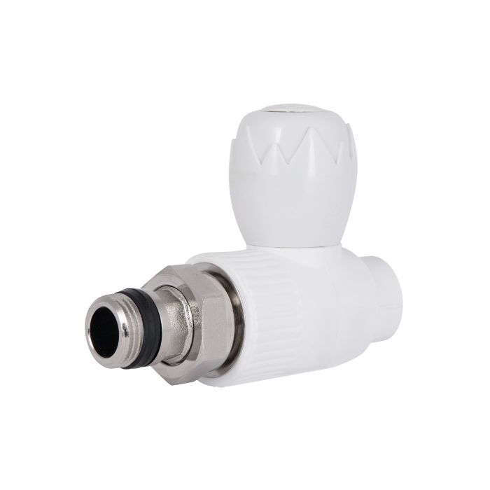 Кран з поліпроп. прямий кульовий  20х1/2"з д/радіаторів  Blue Ocean "Бiлий"