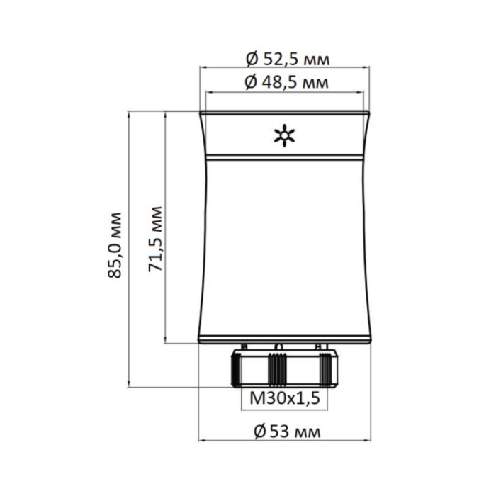 Бездротовий програмуємий сервопривiд для термостатичного крану (Білий матовий) ZTRV-BY-100(W)