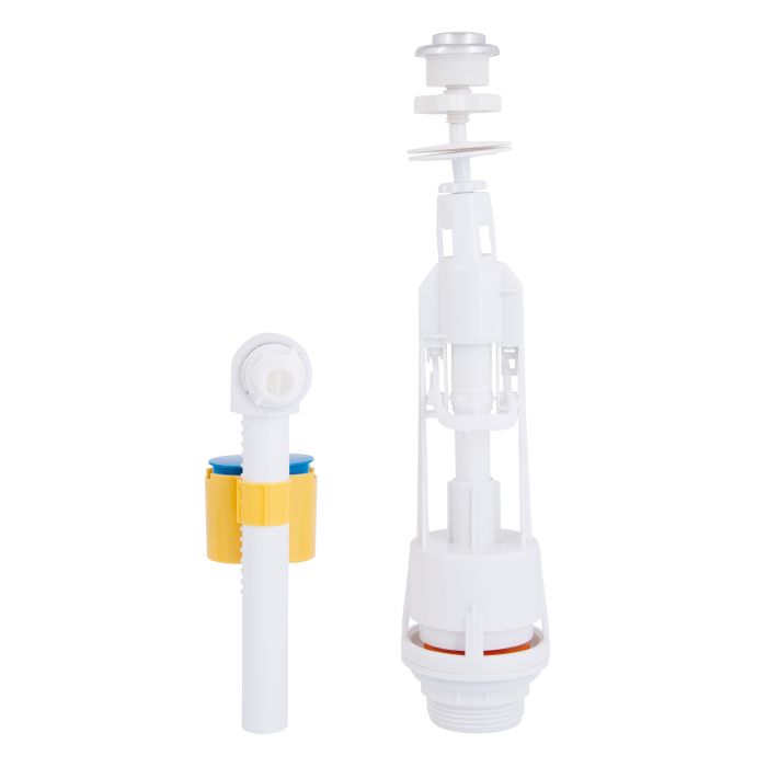 Зливний механізм для унітаза LT05 з клапаном бокової подачі 1/2, хром кнопка Lidz