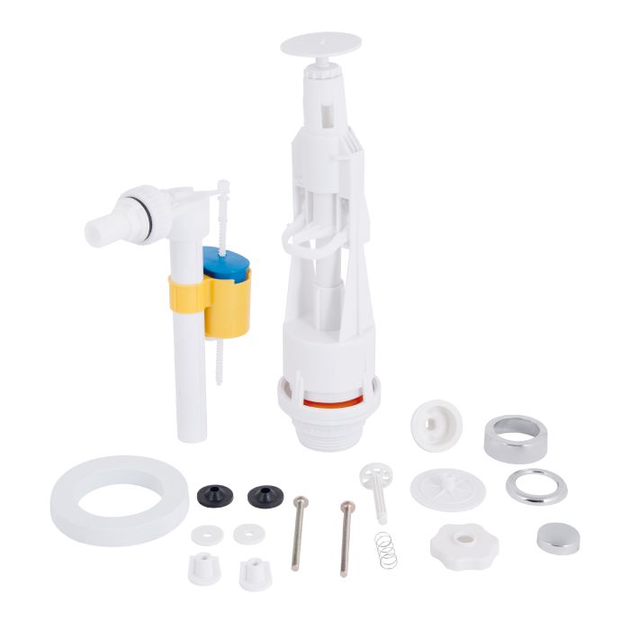 Зливний механізм для унітаза LT05 з клапаном бокової подачі 1/2, хром кнопка Lidz