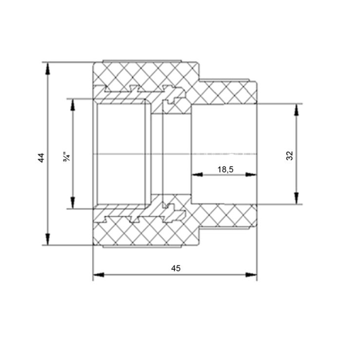 Муфта PPR Blue Ocean 32х3/4" ВР