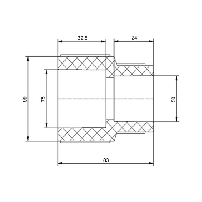 Муфта PPR Blue Ocean 75х50 редукційна