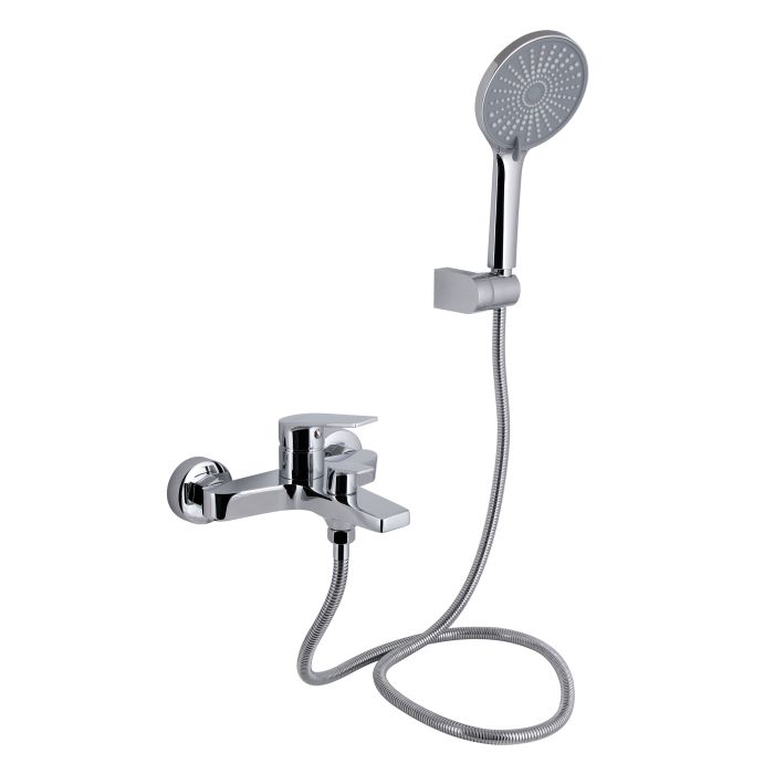 Змішувач для ванни Qtap Stenava New (з душовим гарнітуром) QTSTE259CRM45537 Chrome