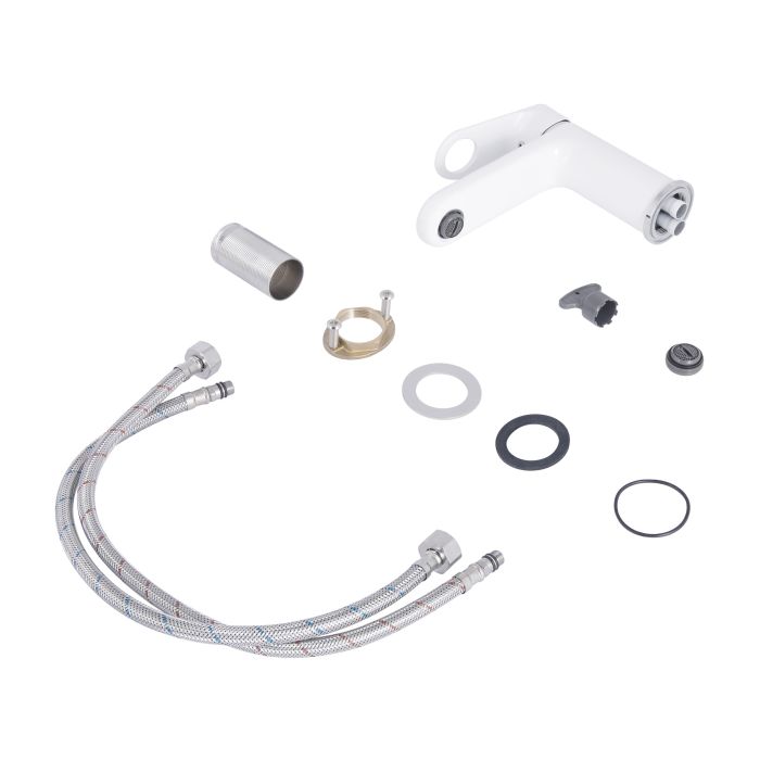 Змішувач для раковини Qtap Jay QTJAY270CRW45551 Chrome/White