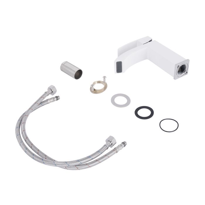 Змішувач для раковини Qtap Swan Cascada QTSWA270CRW45568 Chrome/White