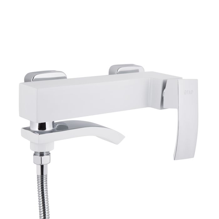 Змішувач для ванни Qtap Swan Cascada з поворотним виливом (з душовим гарнітуром) QTSWA260CRW45569 Chrome/White