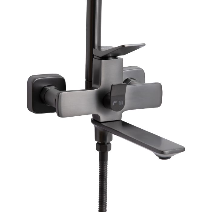 Душова система універсальна Qtap Presto на три споживача (з виливом) QTPRE111GRP45585 Graphite