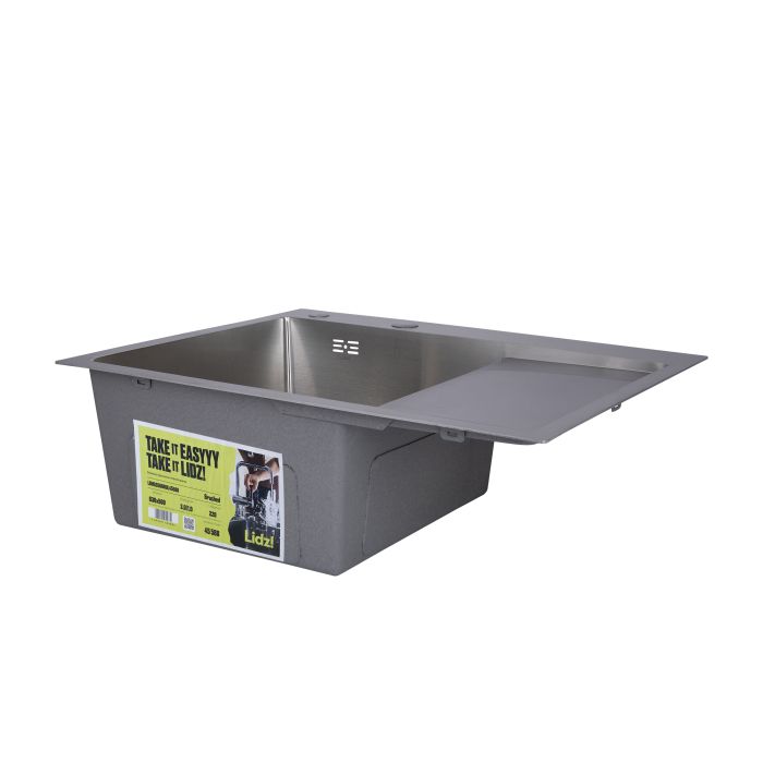 Мийка для кухні інтегрована Lidz Handmade H6350R крило праворуч (LDH6350BRUR45587) Brushed Steel 3,0/1,0 мм