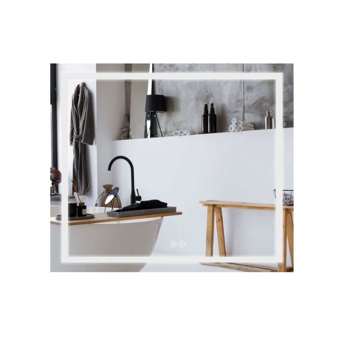 Дзеркало Qtap Mideya 800х700 з LED-підсвічуванням Touch, з антизапотіванням, з димером QT2078NCF8070W