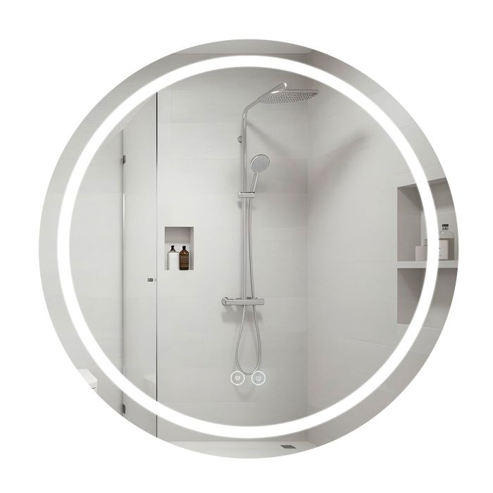 Дзеркало Qtap Mideya R800 з LED-підсвічуванням Touch, з антизапотіванням, димером QT2078NCR8080W