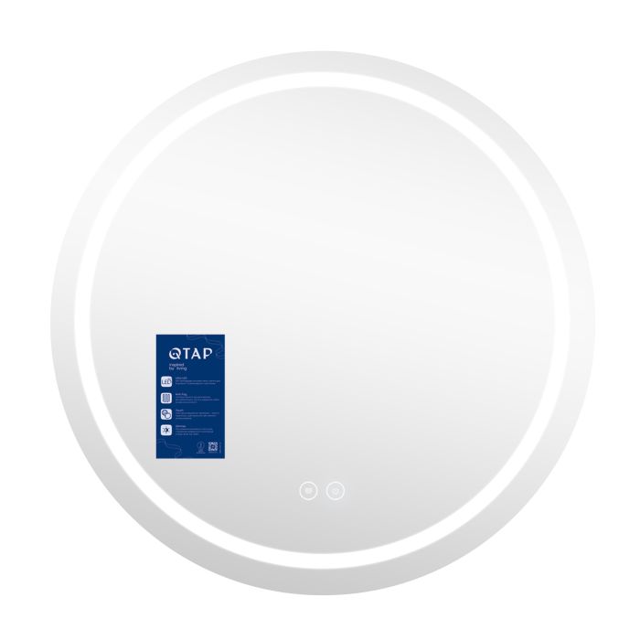 Дзеркало Qtap Mideya R800 з LED-підсвічуванням Touch, з антизапотіванням, димером QT2078NCR8080W
