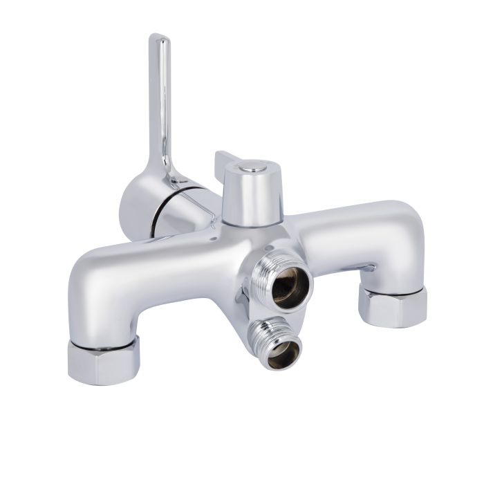 Змішувач для ванни Qtap Cardinal з довгим поворотним виливом (з душовим гарнітуром) QTCAR260CRM45657 Chrome