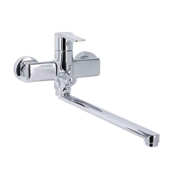 Змішувач для ванни Qtap Taurus з довгим поворотним виливом (з душовим гарнітуром) QTTAU260CRM45663 Chrome