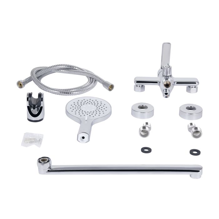 Змішувач для ванни Qtap Taurus з довгим поворотним виливом (з душовим гарнітуром) QTTAU260CRM45663 Chrome