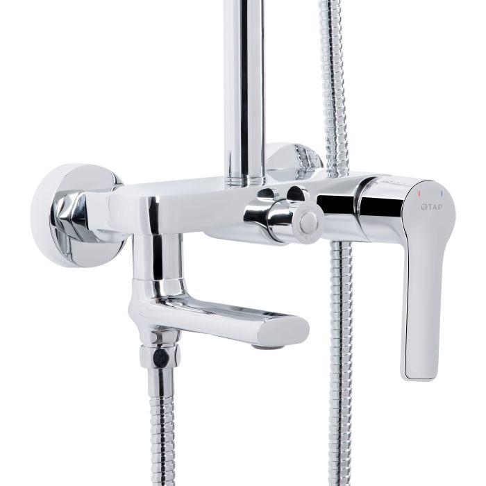Душова система універсальна Qtap Taurus на три споживача (з виливом) QTTAU111CRM45665 Chrome
