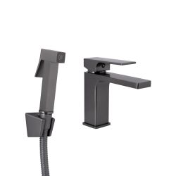 Змішувач для раковини Qtap Gemini (з гігієнічним душем) QTGEM272GMB45692 Gunmetal Black PVD